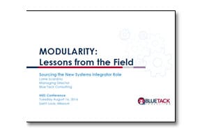 A white cover of the book modularity : lessons from the field.